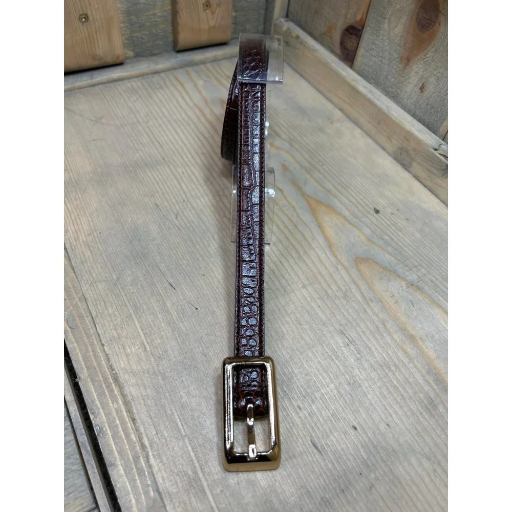 Fossil LARGE brown leather snakeskin belt women’s